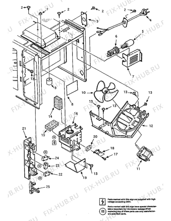 Взрыв-схема микроволновой печи Electrolux EME2662 - Схема узла Microwave equipment